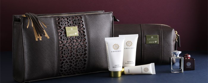 Oman Air First Class amenity kits for him and her