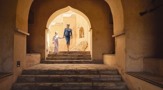 Oman Air Cabin Crew in Nakhal Fort